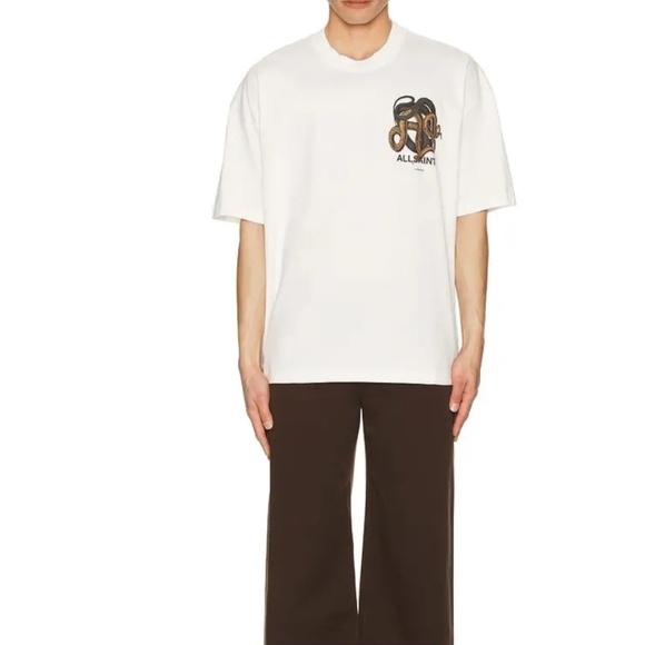 ALL SAINTS  Reticulate Crew Neck Tee In White - Picture 2 of 10